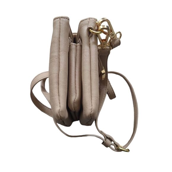 EUC C Women's tan wallet crossbody bag clutch purse removalable shoulder strap - Picture 4 of 13